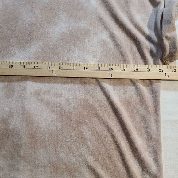 Cupio Beige Marbled Shirt L Cap Sleeve High-Low Medium Weight Knit Top - Picture 5 of 6